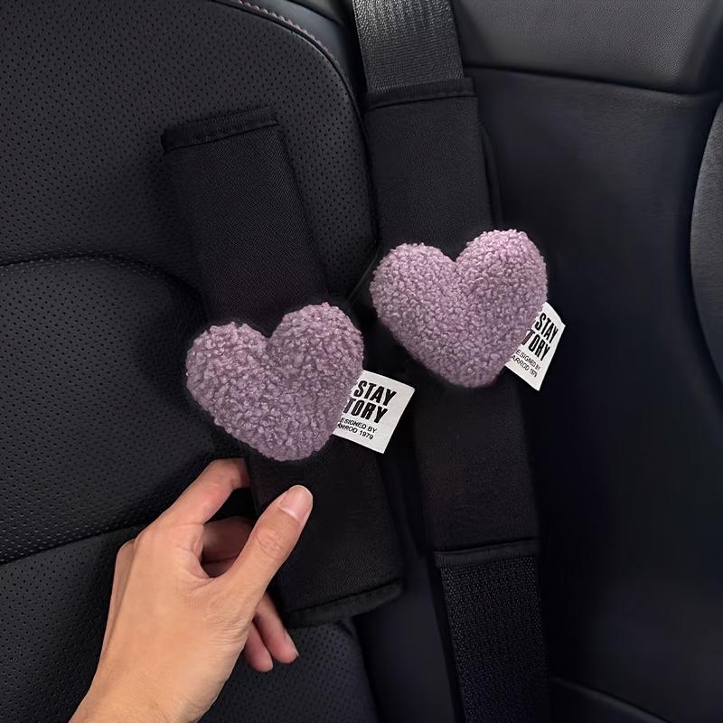 2pcs Love Heart Car Styling Seat Belt Cover Soft Chest Protection Car Seatbelt Shoulder Pad Neck Support Cushion Safety Belt Pad