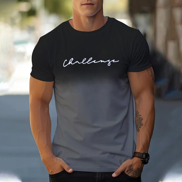 2024 Casual Men's T-Shirts Change Print Tees Letter Fitness Shirt Oversized Short Sleeve Tops Boys Tops Vintage For Men T-Shirts