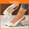 Summer Butterfly Knot High Heel Sandals For Women With Slim Heel And Pointed Toe