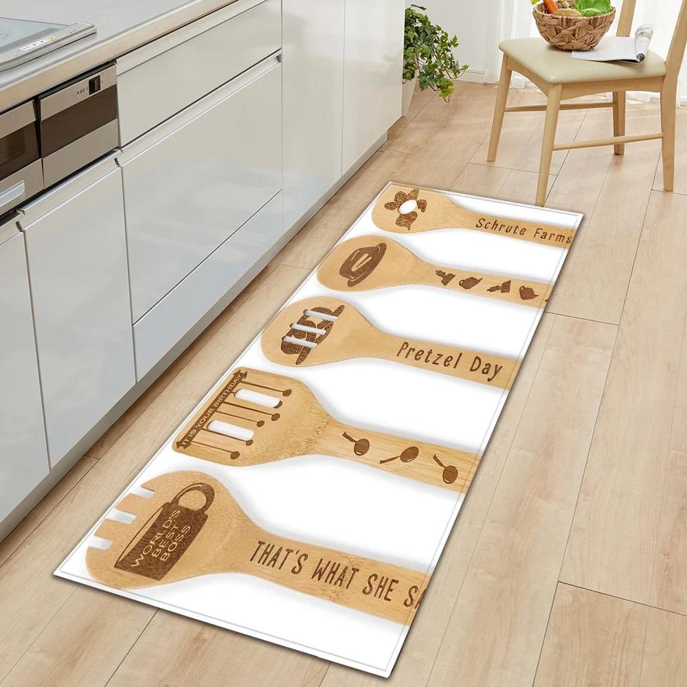 Tableware Pattern Home Kitchen Floor Mat Door Decoration Floor Mat