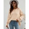 Autumn and winter fashion women's clothing crew neck knitted loose split pullover sweater women
