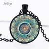 SUTEYI Boho Mandala Art Picture Earrings Vintage Henna Yoga Om Symbol Zen Buddhism Glass Dome Earrings For Women Jewellery