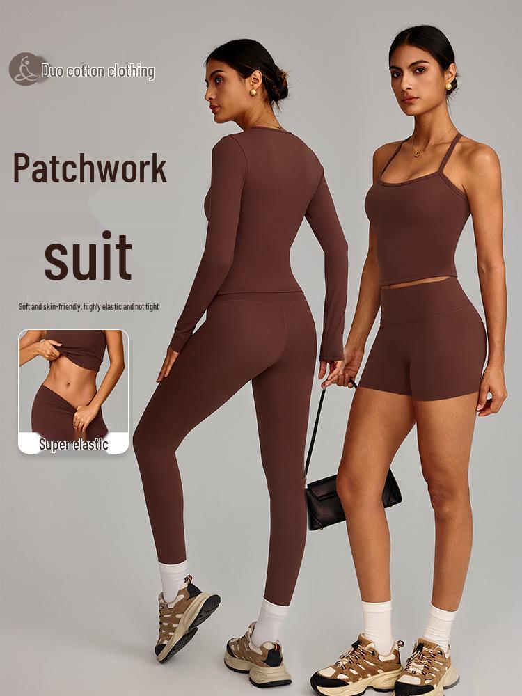 Women's Quick-Dry European Yoga & Running Set, Winter Fitness Wear 8519.