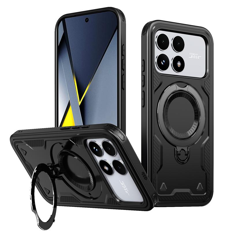 For Xiaomi POCO F8 Ultra F8 Pro Case Military Drop-proof Hard PC+TPU 360° Adjustable Ring Back Stand Cover for Poco F 8 Pro