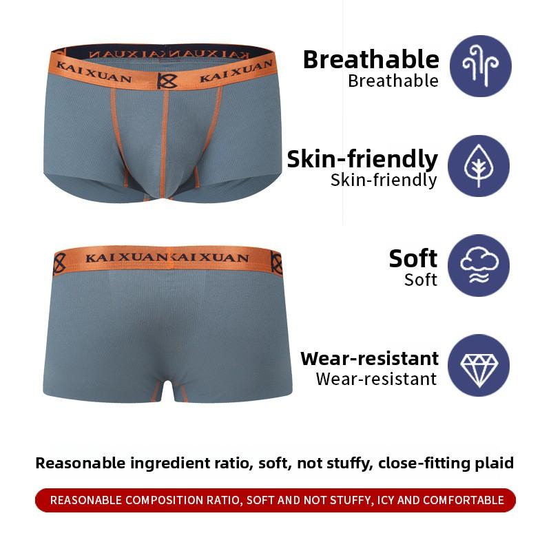 Men's Spring and Summer Sexy Color Patchwork Slim Breathable Low-waist Boxer Briefs