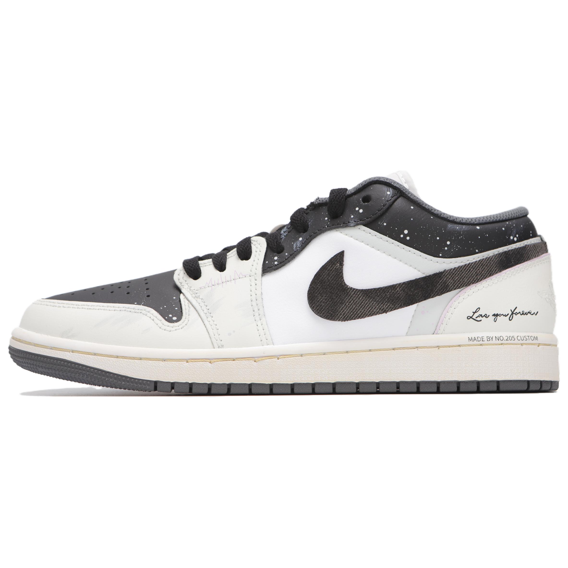 

Jordan Air Jordan 1 Low top Vintage Basketball Shoes Women s Gray Black 553560-044(Teamfour-) 38.5
