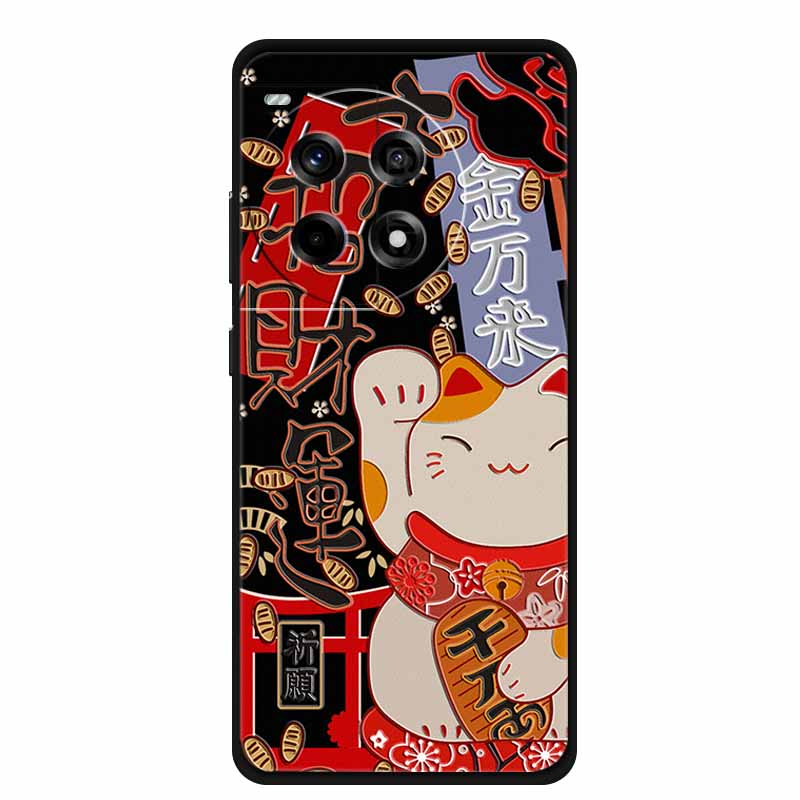 3D Relief Emboss Case For OnePlus 13 5G 11R Ace 3 2 Pro OnePlus 12R Phone Case Black Silicone Soft Back Cover Cases Funda Coque
