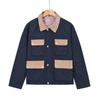 TB BROWIN2024 Unisex Corduroy Raglan Sleeve Color Block Jacket, Autumn/Winter Collection