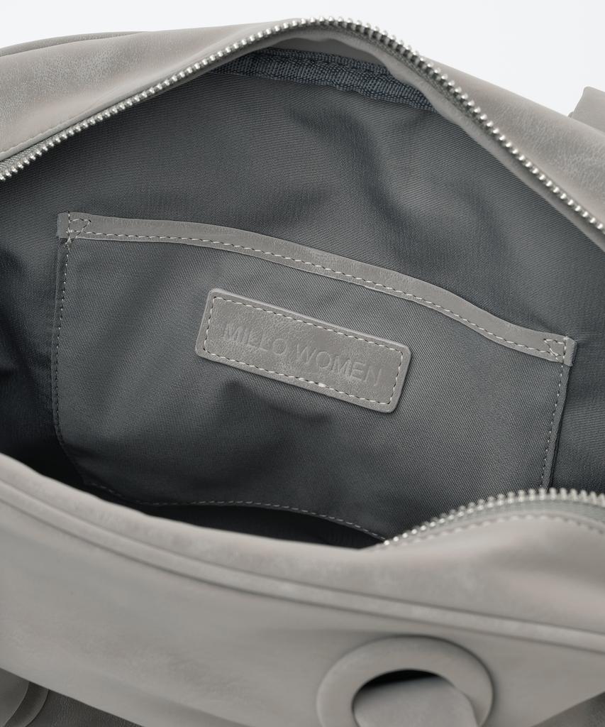 Millo Women Nubuck Shirred Bag [Ash Gray]