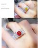 2 Carat Men's Silver-Plated PT950 Luxury Colored Moissanite Ring