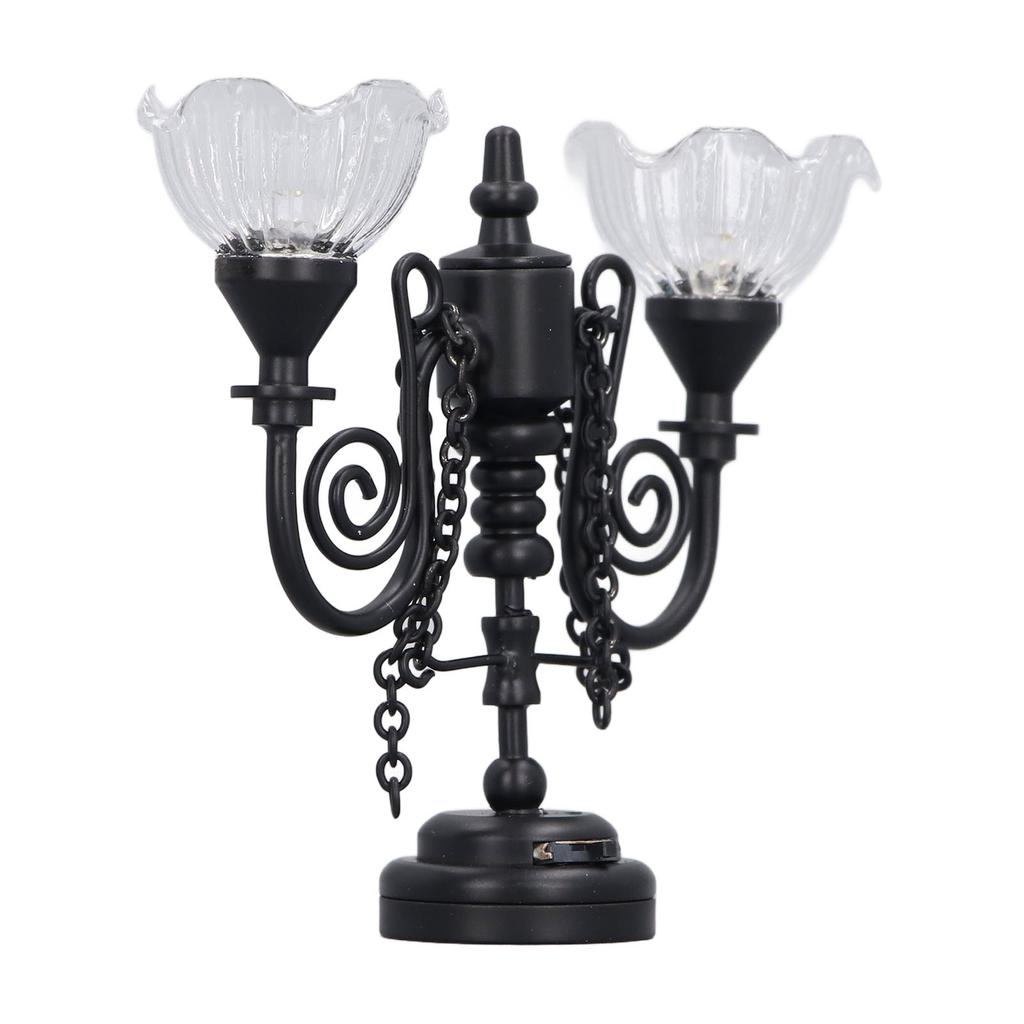Ceiling Light Multipurpose Retro Exquisite Simulation Innovative Double Hd Flower 1:12 Scale Miniature Ceiling Lamp