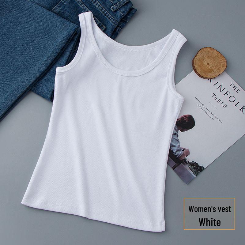 

Women s Pure Cotton Slim-Fit Camisole Vest - Sleeveless Base Layer for Spring/Summer, Versatile for Inside or Outside Wear One Size (Fits 85-135 Jin)