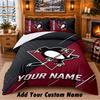 Pittsburgh Penguins Muster Bettwäsche 3-teiliges Set Benutzerdefinierter Name, Bettlaken und Kissenbezüge für Zuhause Schlafzimmer