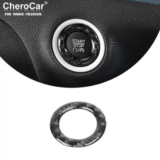 Kohlefaser Motor Start Stopp Knopf Ring Zierleiste für Dodge Charger/Challenger 10+