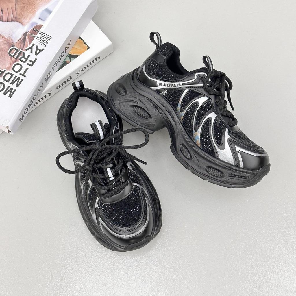 Daddy shoes girl 2025 new autumn leather platform fashion versatile casual sports shoes ins trendy shoes