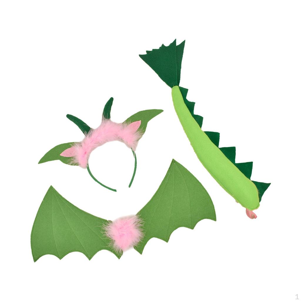 3 Piece Dinosaur Wing Tail Set for Kids Costume Halloween Dragon Costumes Dress Up