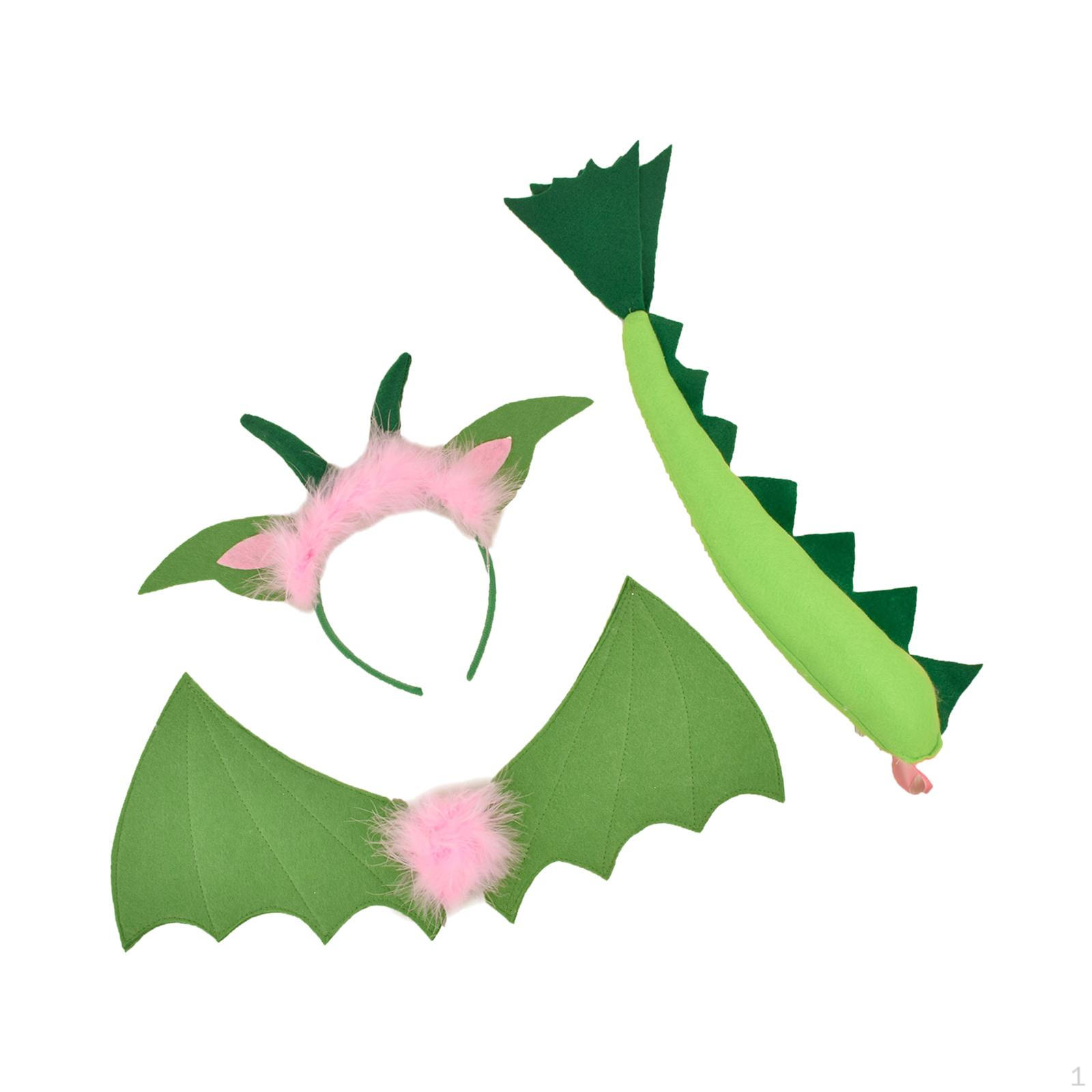 Комплект из 3 предметов: крылья и хвост динозавра для детей, костюмы драконов на Хэллоуин розовый