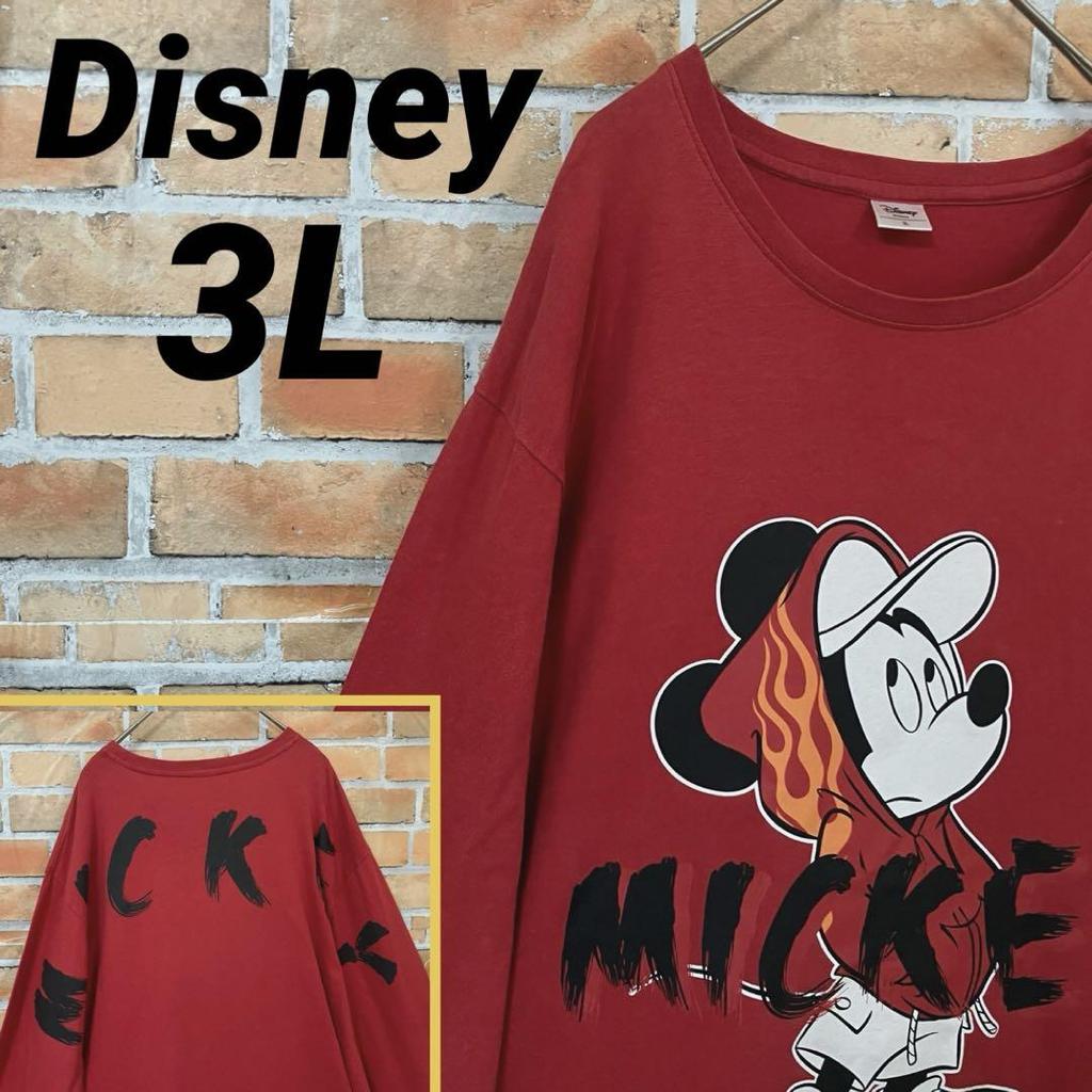 [USED] Disney Mickey Mouse Fire Pattern Street Long Sleeve T-Shirt