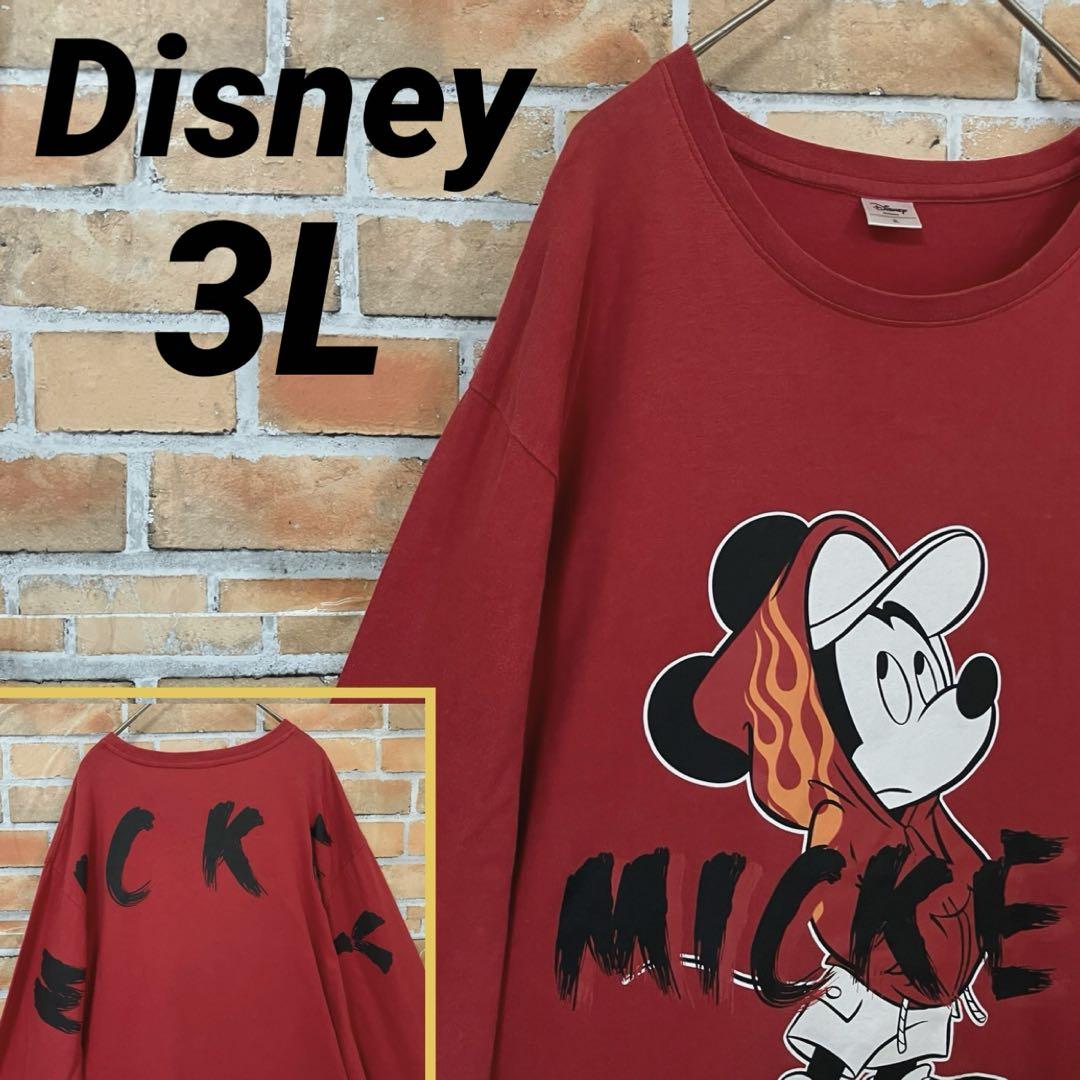 

[Б/У] Disney Футболка с длинным рукавом уличного стиля с огненным принтом Микки Мауса