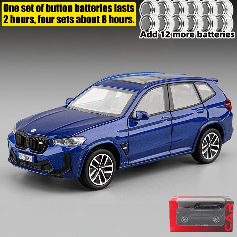 1/32 BMW X3M X3 IM SUV Alloy Metal Diecast Model Car Sound and Light Children's Toy Car High Simulation Ornament Holiday Present