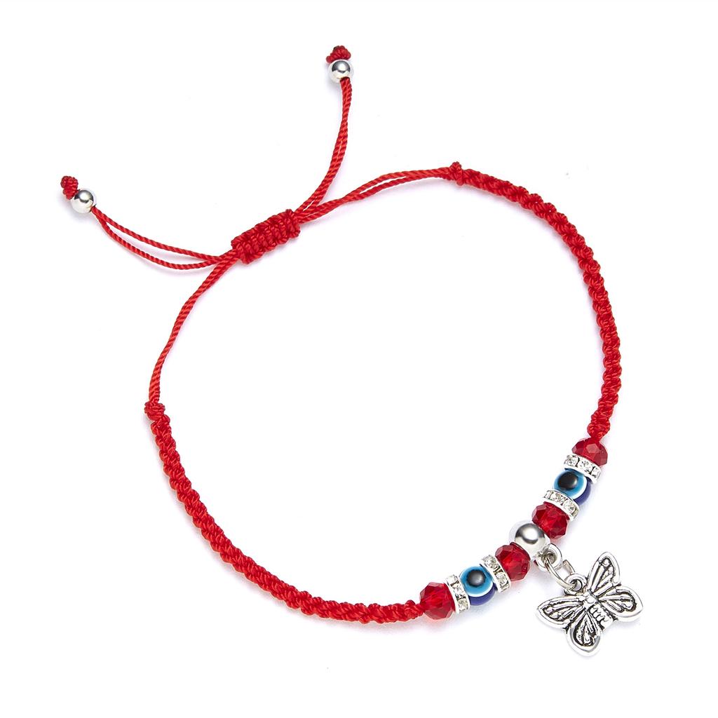 Blauwe Boze Oog Armbanden Armband Goede Geluk Rode Draad Gevlochten Verstelbare Bedel Armband Voor Koppel Vrouwen Geliefde Dame Cadeau