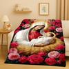 throw featuring Jesus flannel Warm Blanket King Size Throw Travel Blanket for adult Children Gift Decor Throw for Bed and Sofa