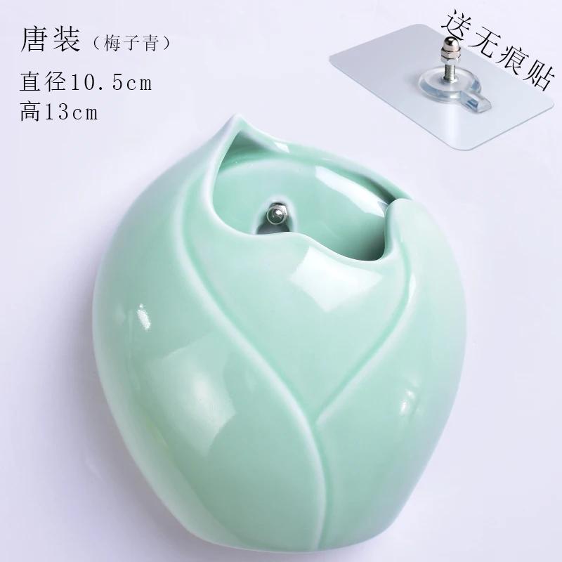 Ceramics Wall Hanging Vase Water Drops Wall Vase Ornaments No-punching Hydroponics Flower Insert Room Background Interior Decor