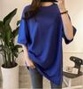 Large size T-shirt cartoon printing loose short-sleeved T-shirt women's medium and long outer wear loose solid color short-sleeved T-shirt women's top