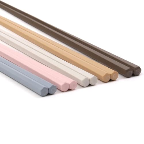 Sunlife Chopsticks, Dishwasher Safe, Non-Slip, Antibacterial, 23cm, Set of 5, For Commercial Use or Guests, Pointed, Colorful, Hexagonal, Made in Japa