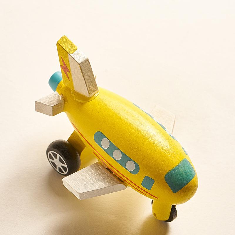 Kids Mini Wooden Cars Truck Aircraft Model Toy Montessori Wooden Education Colorful Vehicle Toys Simulation Cars Decoration Gift