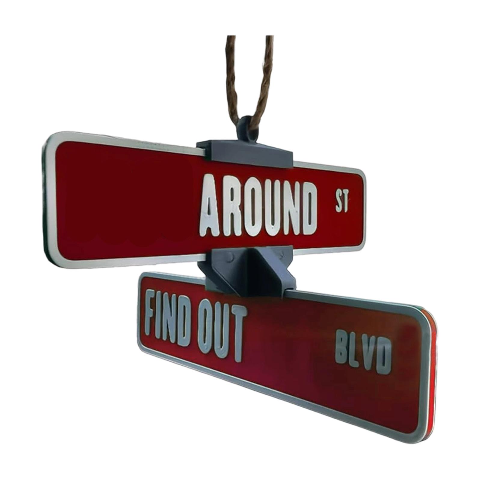 

3D Outdoor Road Sign Car Decoration Pendant Toy One Size красный