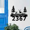 Metal Deer Hunting House Number Sign Outdoor Address Name Plate