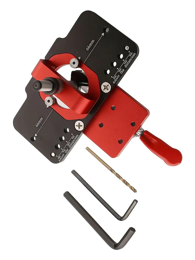 Woodworking 35mm Hinge Boring Jig With Fixture - Cup Style Boring Hole Drill Guide Aluminum Hole Opener Template Door Cabinets