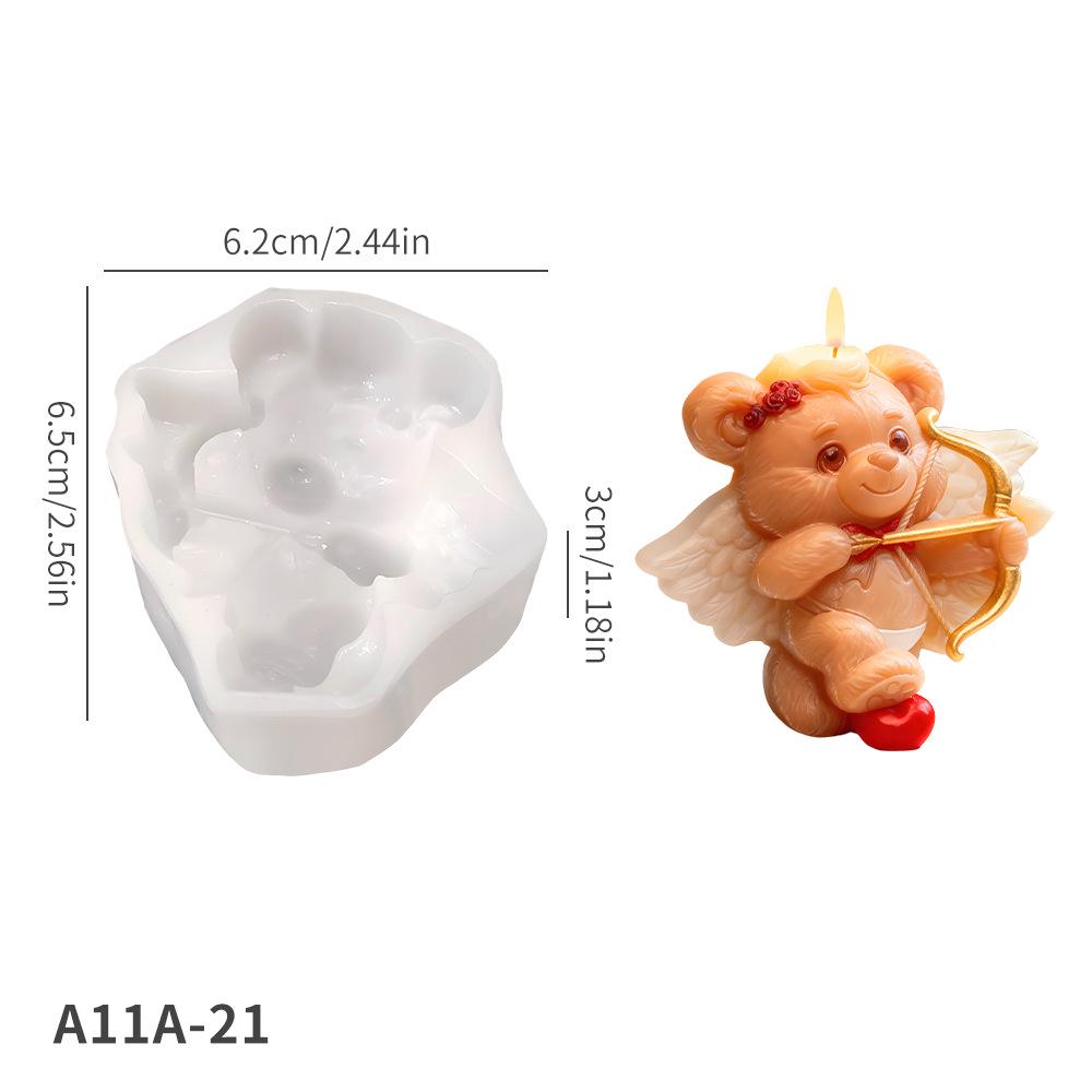 Cartoon Bear Silicone Mold for DIY Air Fresheners, Plaster, and Chocolate Cake