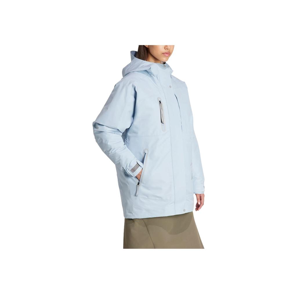Adidas Terrex X And Wander Collaboration FW23 Outdoor Waterproof Three-In-One Down Jacket Women Jacket Light-Blue IJ5892