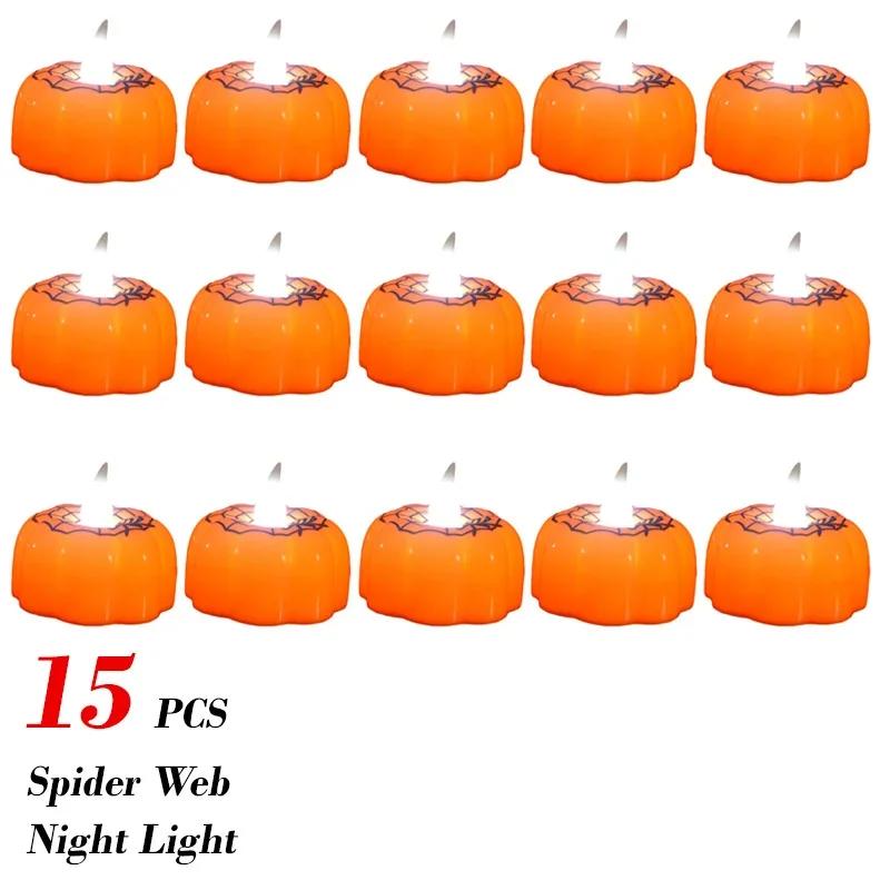 1-20PCS Halloween LED Pumpkin Electronic Candles Lights Halloween Horror Party Night Lights Home Porch Haunted House Decorations
