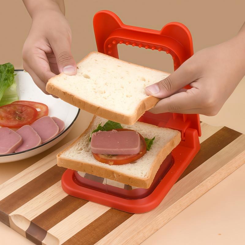 Sandwich Cutter And Sealer Flip Sandwich Cutting Tool For Kids Lunch Stainless Steel Blade Sandwich Bread Toast Mold
