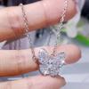 Original  Sterling Silver Bride  Sets Women Wedding Lovely Little Butterfly Ring Necklace Earrings Sets Silver