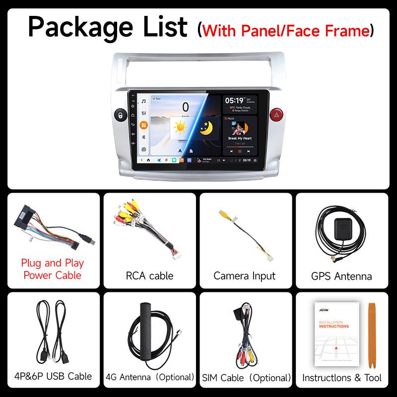 JIUYIN Android 13  for Citroen C4 C-Triomphe C-Quatre 2004-2009 Car Radio Multimedia Player Stereo DVD Audio Carplay Auto