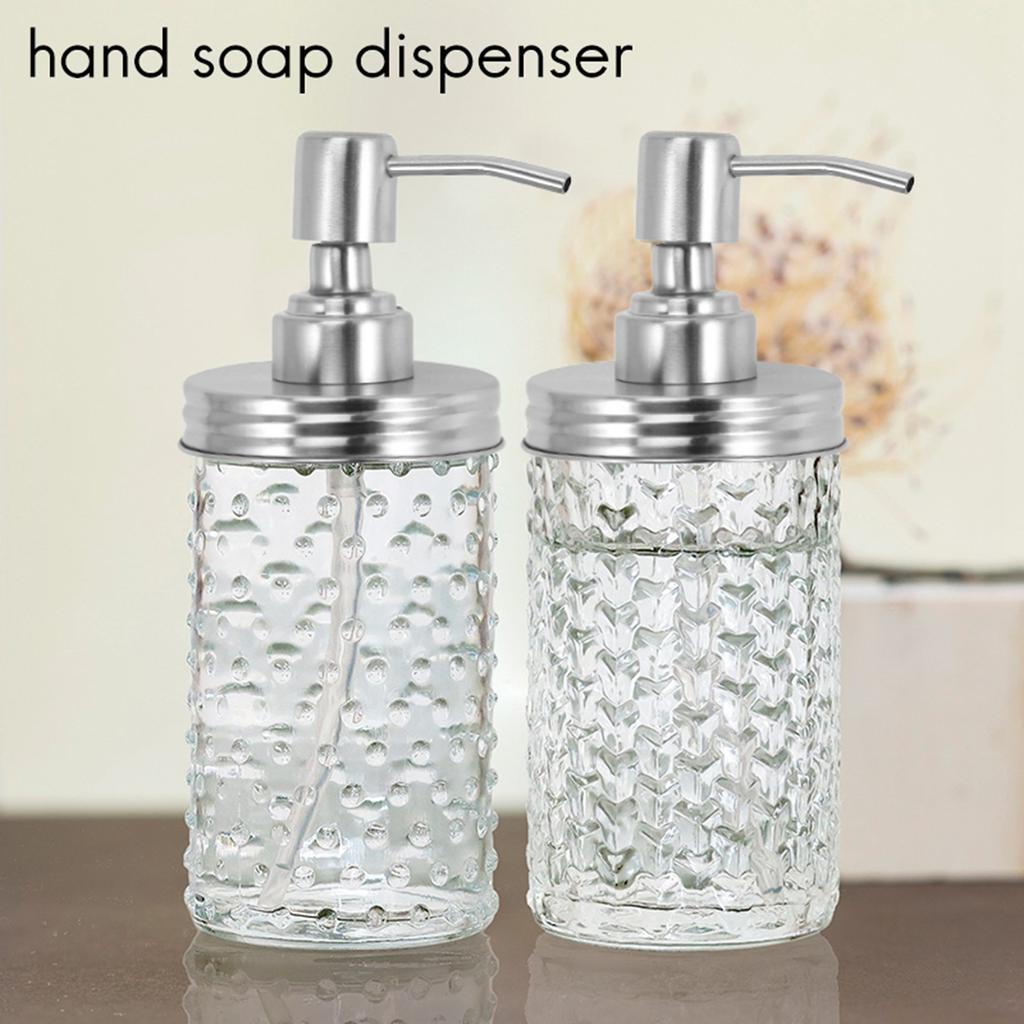 A20F-2 Pack Jar Soap Dispenser Lids Kit Stainless Steel Lotion Dispenser Pump Soap Dispenser Lids Rust Proof Bathroom