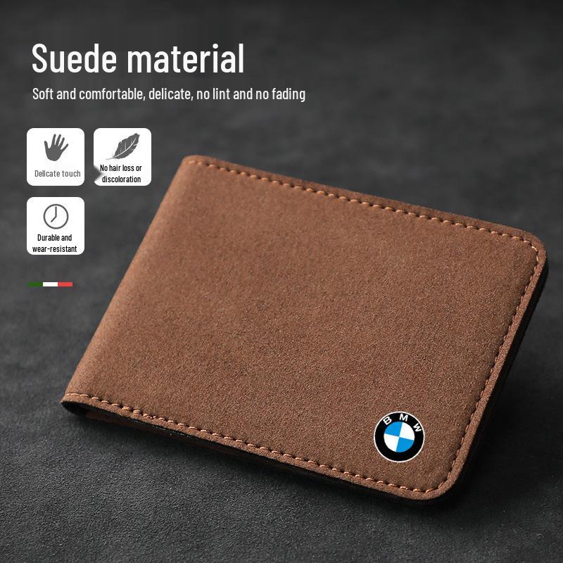 BMW Series Suede Driver's License and Vehicle Document Leather Wallet Cover