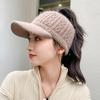 Autumn And Winter Hollow Top Hat All-Match Knitted Wool Hat Plus Velvet Thick Warm Ear Protection Hat For Women