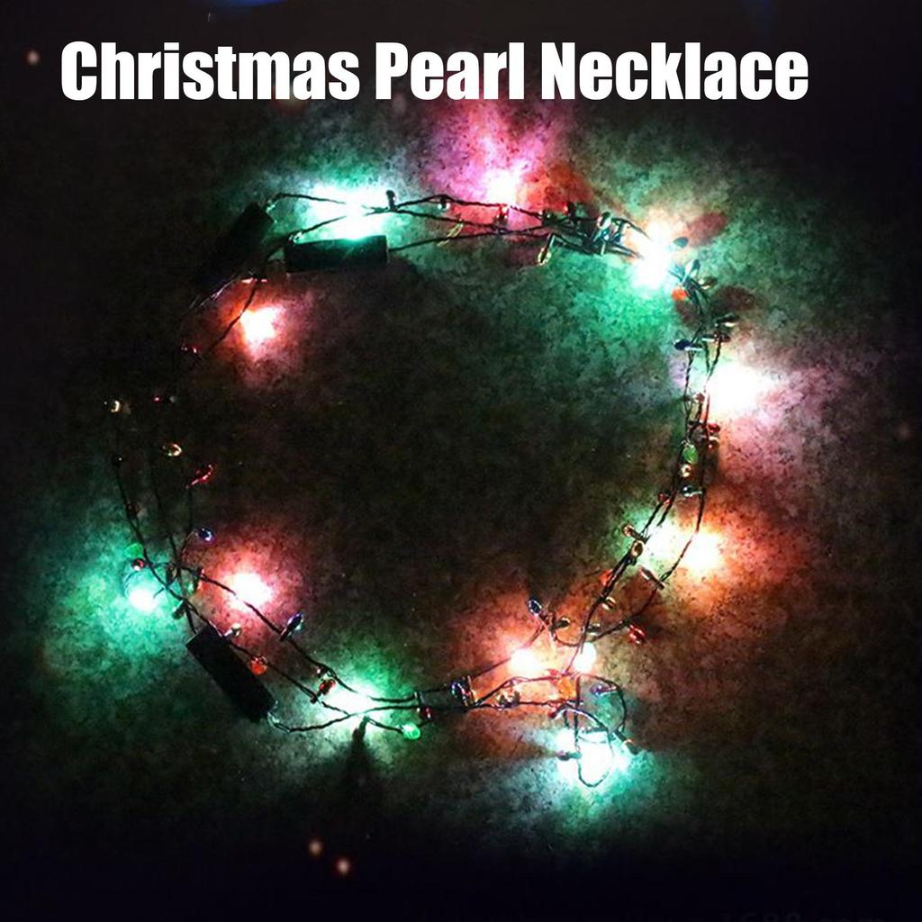 Christmas LED Necklace Christmas Bulb Necklaces Costume Accessories For Festival Celebration Birthday Family Gathering Stage