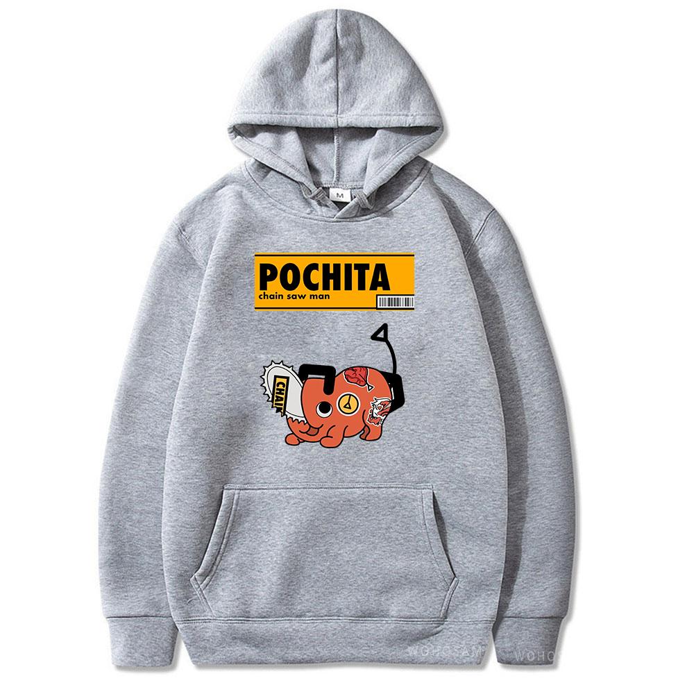 Manga motorová pila Makima Pochita Mikiny Mikiny Japonský styl Kawaii Anime Grafika Harajuku Oversized pánské mikiny