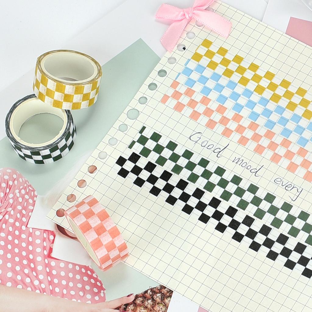 Black And White Grid Tape Creative Grid Lines Color Basic Diy Bookkeeping Decorative Material Stickers Washi Tape Kawaii 3M