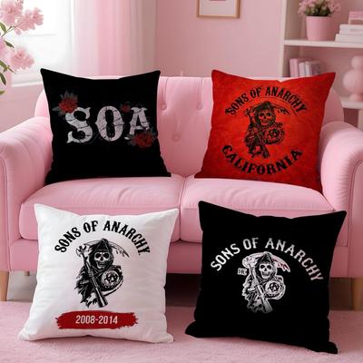 Movie S-Sons of AnarchyS Cushion Cover Comfortable Reversible Pillow Cover Ideal for Car Sofa Bedroom & Beyond
