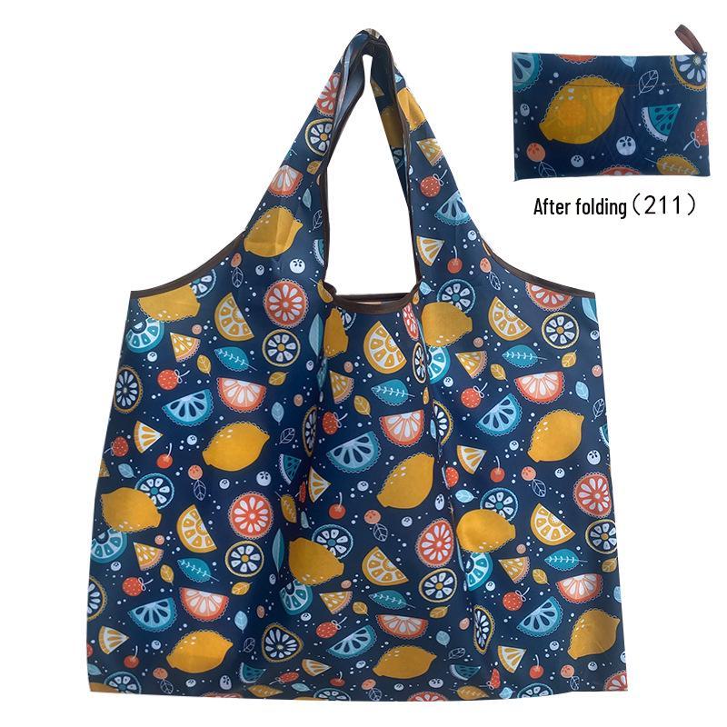 Foldable Tote Bag for Groceries - Large Capacity, Southeast Asian Print