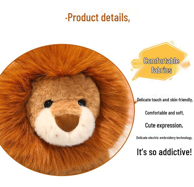 Pelúcia Leão Solar: Simulação de Zoológico Boneco Leãozinho para Crianças