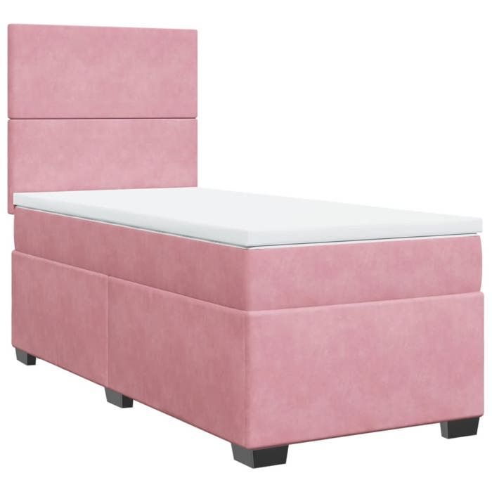 Maison Exclusive - Sommier à lattes de lit avec matelas Rose 90x200 cm Velours