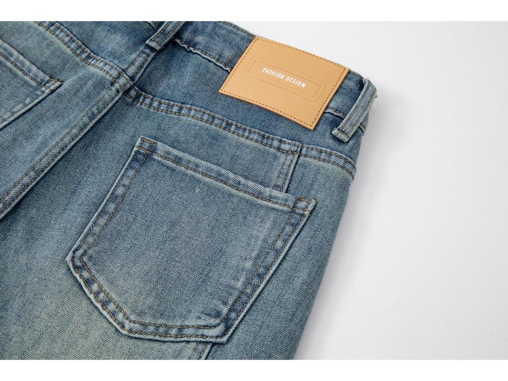 Retro Blue High-Waisted Cropped Harem Jeans for Women